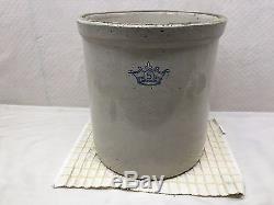 Antique Blue Crown 5 Gallon Stoneware Crock