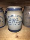 Antique Blue Grey Stoneware Hamilton & Jones Rose Canner Crock Jar, Nice