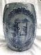 Antique Blue Stoneware Water Cooler Lady By Wishing Well