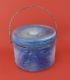 Antique Blue White Salt Glazed Stoneware Crock With Love Birds 1900s