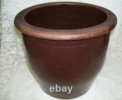 Antique Brown Crock Primitive Stoneware
