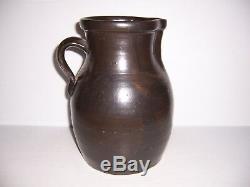 Antique Brown Stoneware Crock Jug Pitcher 11 Tall