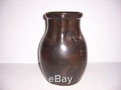 Antique Brown Stoneware Crock Jug Pitcher 11 Tall