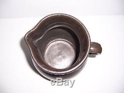 Antique Brown Stoneware Crock Jug Pitcher 11 Tall