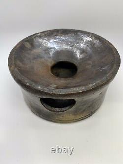 Antique Brown Stoneware Crock Spittoon Glaze