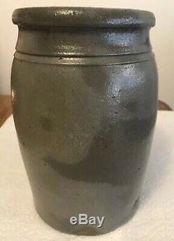 Antique C&H Hast Salt Glazed Stoneware Merchant Jar-Crock, Cobalt, Cumberland MD