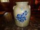 Antique Cobalt Blue Decorated West Troy Pottery Ny Stoneware 3 Gallon Crock