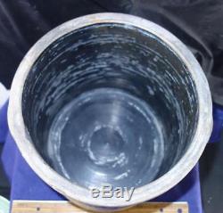 Antique Cobalt Blue Leaf Decorated Stoneware Crock Geddes New York 2 Gallon