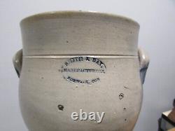 Antique Cobalt Decorated Stoneware Crock Smith & Day