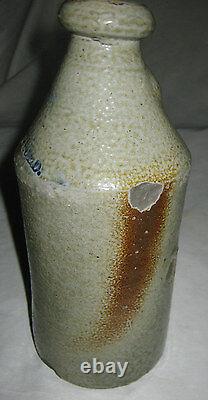 Antique Country Primitive Stoneware Beer Bottle Texas Star USA Crock Jug Art Qt
