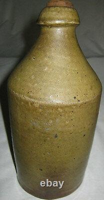 Antique Country Primitive W. E. Shaffer Stoneware Beer Bottle USA Crock Jug Art