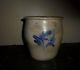Antique Cowden & Wilcox Harrisburg Pa 1 1/2 Gallon Blue Flower Stoneware Crock