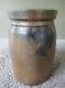 Antique Crock Stoneware Half Gall Cobalt Decorated Vintage Gray/brown Salt Glaze