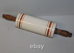 Antique Crock Stoneware Rolling Pin Advertising M. B. Immel