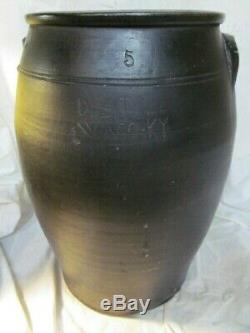 Antique D. Zittel Waco Kentucky Pottery Primitive Stoneware 5 Gallon Crock
