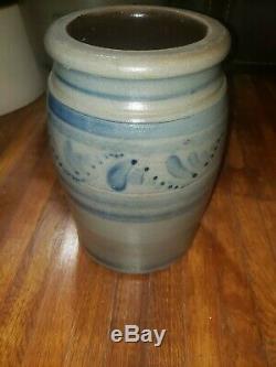 Antique Decorated Stoneware Crock Jar Southwest PA 1 gallon