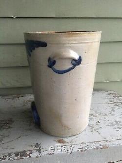 Antique Decorated Stoneware Crock Water cooler Poss. Remmy Phila. PA Small Size