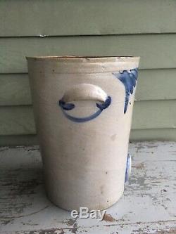 Antique Decorated Stoneware Crock Water cooler Poss. Remmy Phila. PA Small Size