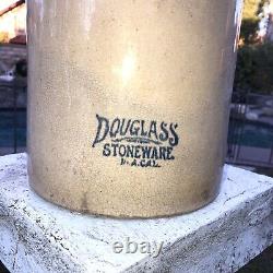 Antique Douglass Stoneware Pottery (d. A. Cal) #3 Gallon Crock 12 Tall