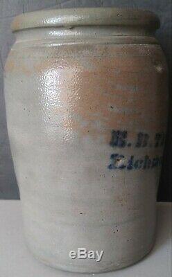 Antique E. B. Taylor Crock Richmond, VA. 10 tall Stoneware