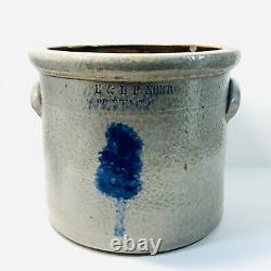 Antique E & L P Norton Bennington Salt Glaze stoneware Crock