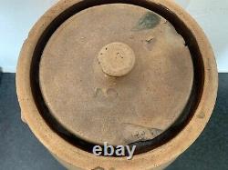 Antique E. NORTON & CO 2 Gal Stoneware Jug Crock With Lid Salt Glaze Blue Cobalt