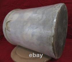 Antique Early 10 Gallon Glazed Stoneware Handle Crock Kitchen Food Pantry