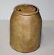 Antique Early Preserve Stoneware Crock Jar With Lid 1860-90