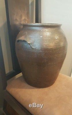 Antique Edgefield Pottery Jug Crock Southern Stoneware Crock RARE shape & size