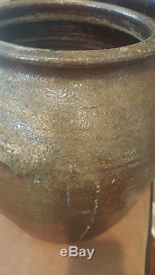 Antique Edgefield Pottery Jug Crock Southern Stoneware Crock RARE shape & size