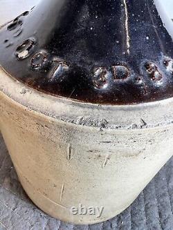 Antique Embossed Pat'd Oct 3 1882 Stoneware Whiskey Store Crock Jug