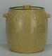 Antique Embossed Yellow Ware Stoneware Lidded Cookie Crock Jar Usa 108