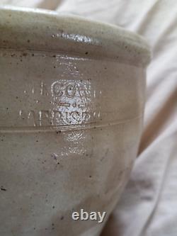 Antique F. H. Cowden Harrisburg Pa 1800's Stoneware Handled Crock Jug