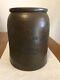 Antique Fine Maccoboy Tobacco Salt Glazed Stoneware Crock Jar, Rare