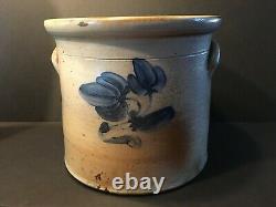 Antique Fine New Jersey 3 gallon Stoneware Crock, 19th century, 10