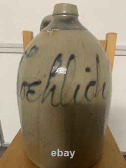 Antique Froehlich Bro 2-gallon Stoneware Jug