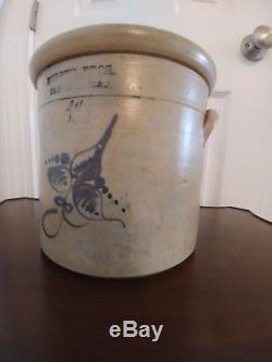 Antique Fulper Bros New Jersey Stoneware 1 1/2 Gallon Crock Primitive POTTERY