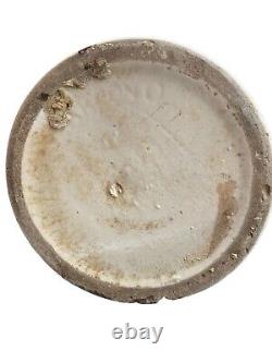 Antique Gallon Stoneware Crock Primitive Finger Loop Jug Beige & Brown, Marked