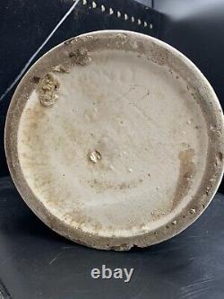 Antique Gallon Stoneware Crock Primitive Finger Loop Jug Beige & Brown, Marked