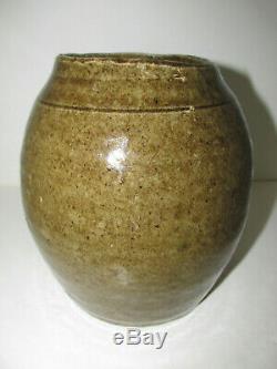 Antique Georgia Stoneware, Alkaline Glaze, Circa 1890, Spice Jar, Crock