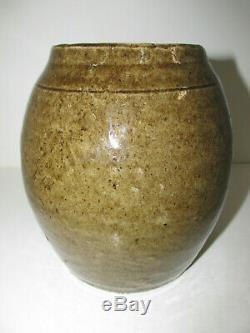 Antique Georgia Stoneware, Alkaline Glaze, Circa 1890, Spice Jar, Crock