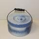 Antique Gray & Blue Stoneware Butter Crock With Lid Original