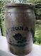 Antique Hamilton & Jones Greensboro Pa 1 Gal Stoneware Decorated Crock Jar