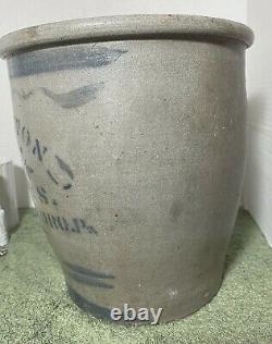 Antique Hamilton & Jones, Greensboro, Pa, #2, Cobalt Gray Stoneware Jar Crock