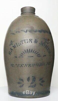 Antique Hamilton & Jones Pennsylvania Stoneware Crock 2 Gallon Jug