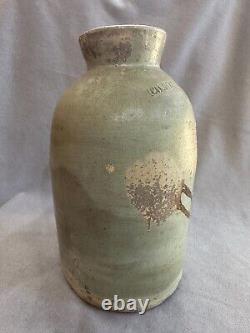 Antique Hand-Painted Salt Glazed Cowden & Wilcox Stoneware Oyster Crock