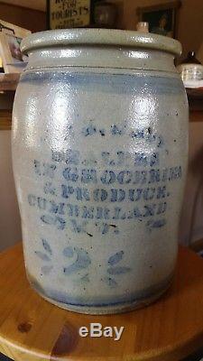Antique Hast Groceries & Produce Cumberland MD Crock Ex Cond Stoneware