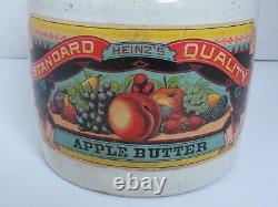 Antique Heinz's Apple Butter Weir Stoneware Crock Jar Wire Handle c. 1890's large