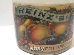 Antique Heinz's Apricot Preserves Stoneware Crock Bail Handle c. 1893