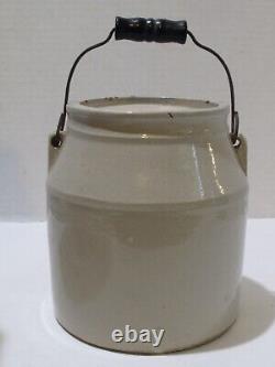 Antique Heinz's Apricot Preserves Stoneware Crock Bail Handle c. 1893